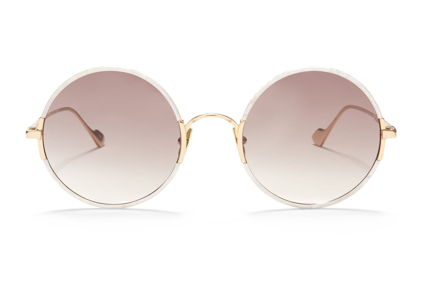 Sunday Somewhere Yetti Duo in Mother of Pearl Unisex Round Sunglasses
