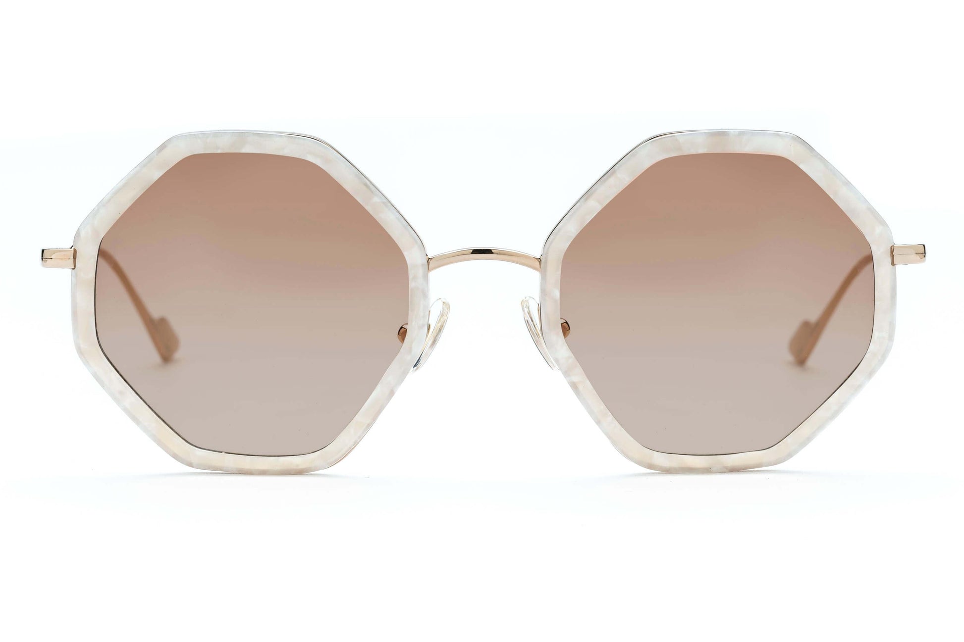 Hitomi geometric sunglasses in mother of pearl